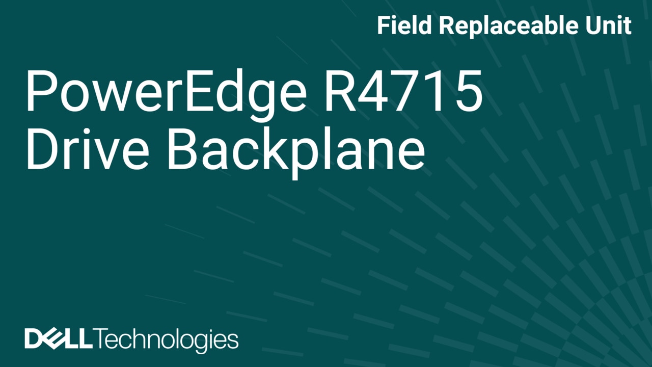 How to Replace Drive Backplane in a PowerEdge R4715