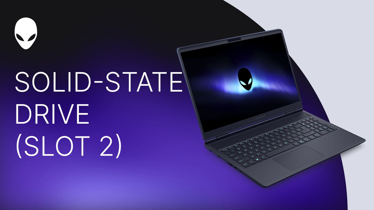 Cómo reemplazar la unidad de estado sólido en Alienware 16 Aurora AC16250/Alienware 16X Aurora AC16251 (ranura 2)