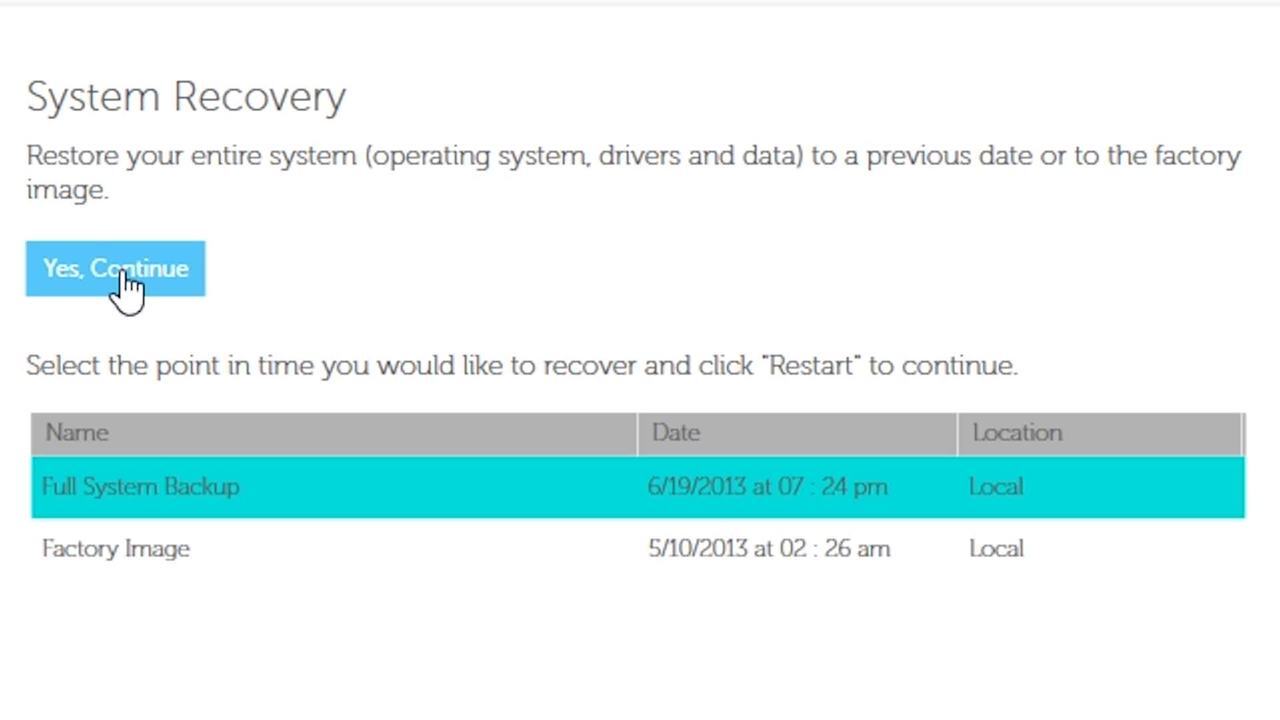 How to Restore to Factory Settings with Dell Backup and Recovery 1.5