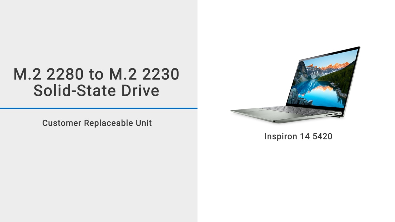 How to replace the M.2 2280 solid-state drive with a M.2 2230 solid-state drive for Inspiron 5420