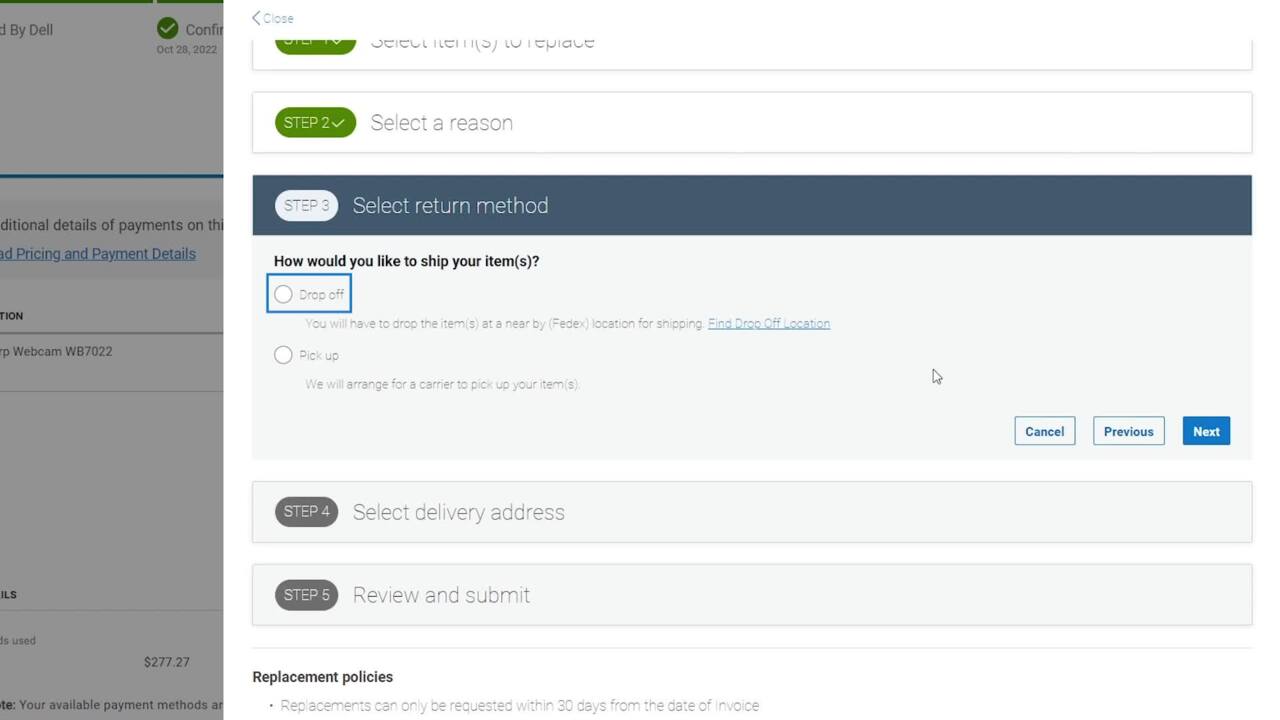 How to return an order through Dell website Dell US