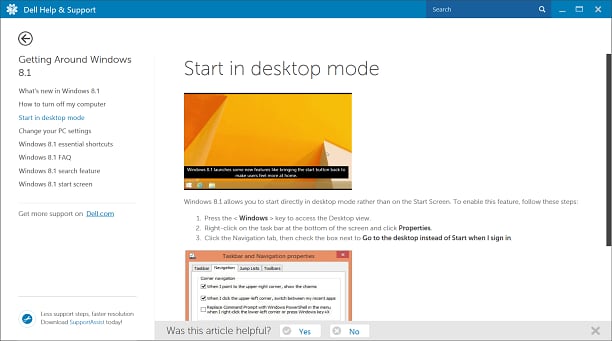 Dell Help and Support — zrzut ekranu 3