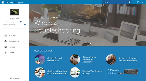 Dell Help and Support, captura de pantalla 2