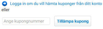 Ange kupongkoden