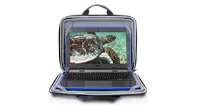 الطراز Chromebook 3180 - حافظة تتيح إمكانية العمل بجهاز الكمبيوتر دون إزالته منها ومخصصة للأغراض التعليمية مقاس 11 بوصة من Dell