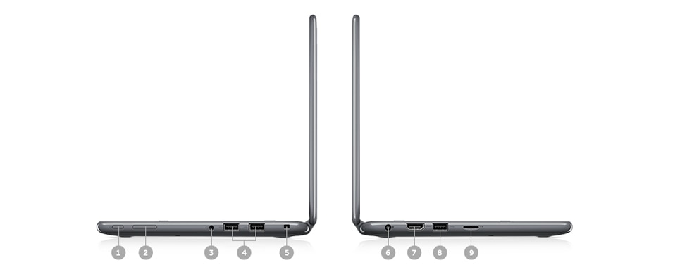 NOTEBOOK 2 EM 1 DELL INSPIRON I11-3168-A10 - Portas e slots