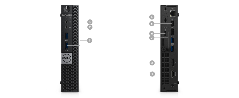 máy tính để bàn optiplex 3040m - Cổng và khe cắm