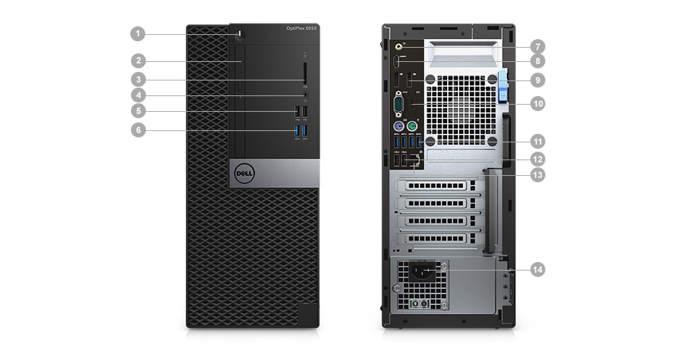 OptiPlex 5050 Tower and Small Form Factor - Ports & Slots – Tower
