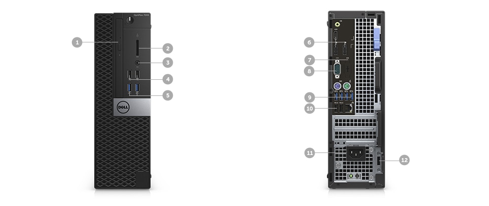 7040 Small Form Factor Ports and slots