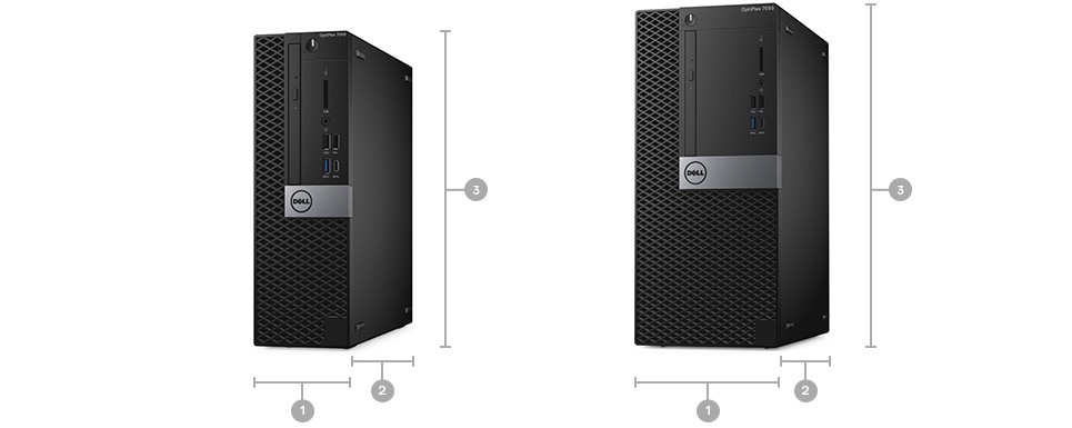 Noul sistem OptiPlex 7050 tower şi cu factor de formă redus – dimensiuni şi greutate