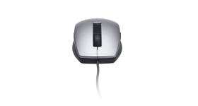 optiplex-xe3 – stříbrná a černá laserová myš Dell USB s posunovacím kolečkem (6 tlačítek)