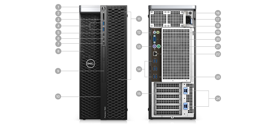 Precision 7820 Tower - Ports & Slots