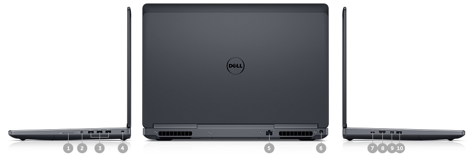 New - Dell Precision 15 7000 Series (7710) - ports and slots