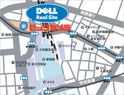 リアルサイト店舗地図 Dell 日本